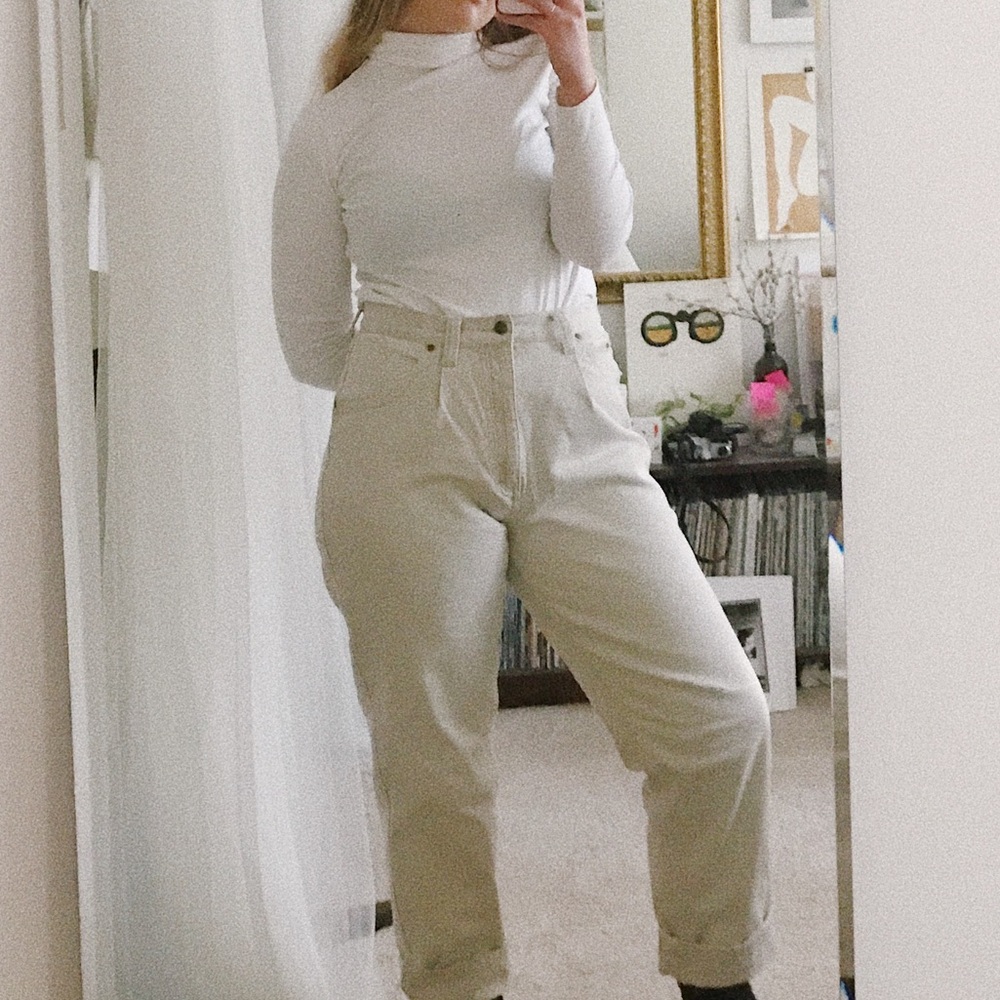 Vintage High Waisted Denim Tapered Jeans
